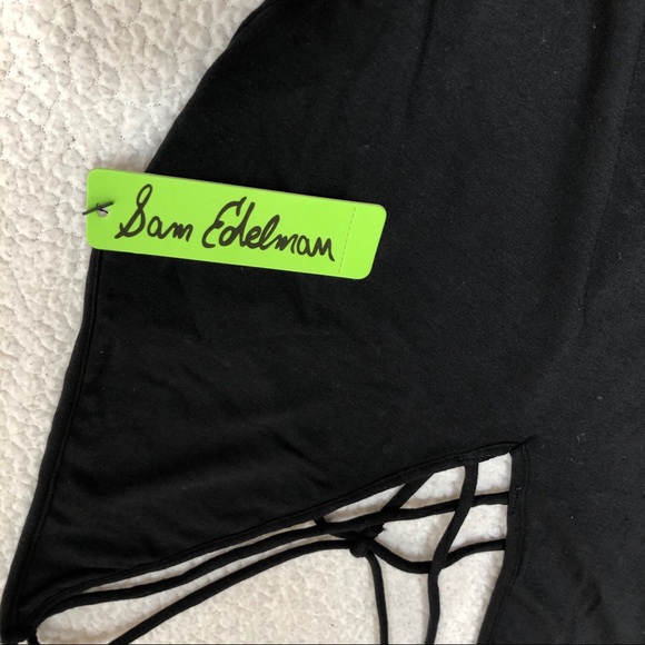 Sam Edelman Black Strappy Plunge Cotton Bodysuit L - Picture 8 of 13